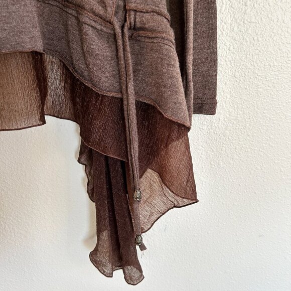 Pretty Angel Sweater Open Front Cardigan Linen Blend Romantic Fairy - Picture 10 of 12